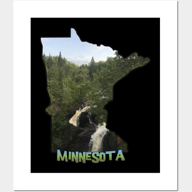 Minnesota Outline (Devil's Kettle in Judge Magney State Park) Wall Art by gorff